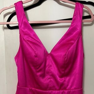 Elegant Pink Satin Prom Dress